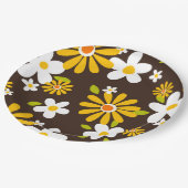 Retro 70er 60er Blume Musterpapier Party Pappteller (Schrägansicht)
