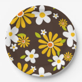 Retro 70er 60er Blume Musterpapier Party Pappteller (Vorderseite)