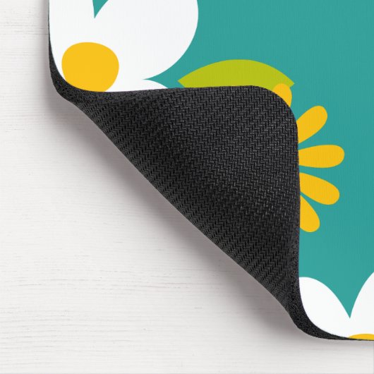 Retro 70er 60er Blume Stil Mousepad (Ecke)