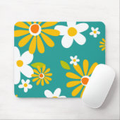 Retro 70er 60er Blume Stil Mousepad (Mit Mouse)