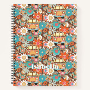 RETRO 70er 60er Hippy Van Feeling Groovy Floral Na Notizblock