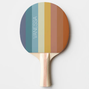 Retro 70er 60er Jahre Vintage-Streifen-Vibe Tischtennis Schläger
