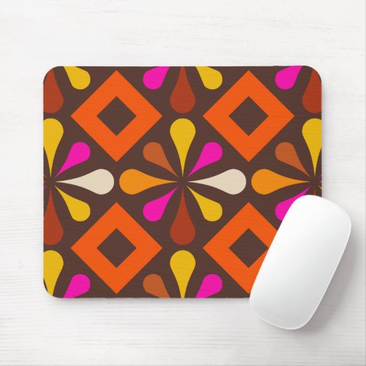 Retro-70er-60er-Muster Mousepad (Mit Mouse)