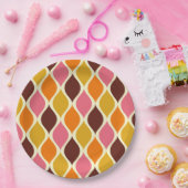 Retro-70er 60er-Muster Party--Teller Pappteller (Party)