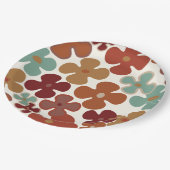 Retro-70er 60er-Muster Party--Teller Pappteller (Schrägansicht)