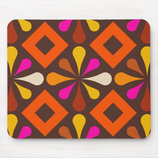 Retro-70er-60er-Musterstil Mousepad (Vorne)