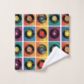 Retro 70er 60er Vinyl Record Album Badhandtuch Set (Waschlappen)