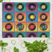 Retro 70er 60er Vinyl Record Album Geschirrtuch (Gefaltet)