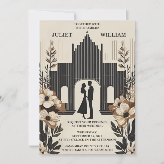 Retro 70er 80er Fast Bold Boho Courthouse Wedding Einladung (Vorderseite)