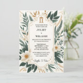 Retro 70er 80er Fast Bold Boho Courthouse Wedding Einladung (Stehend Vorderseite)