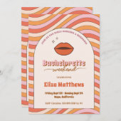 Retro 70er 80er Groovy DIsco Bachelorette Weekend Einladung (Vorne/Hinten)