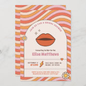 Retro 70er 80er Vintag Groovy Brautparty Einladung (Vorne/Hinten)