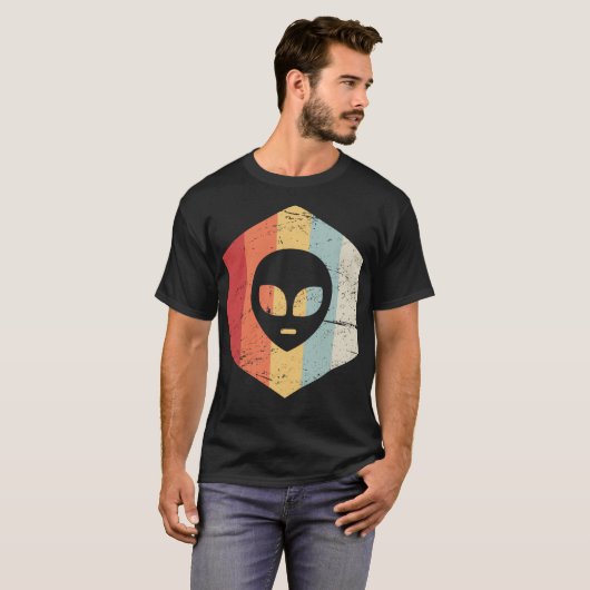 Retro 70er Alien Ufo Icon T-Shirt (Vorne ganz)