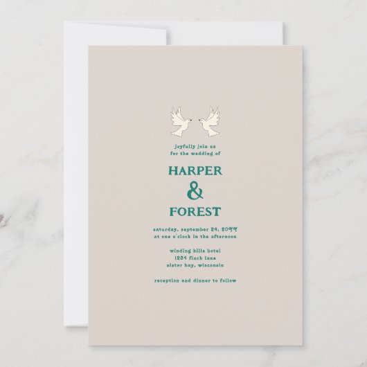 Retro 70er Arch Rainbow Einladung (Rückseite)