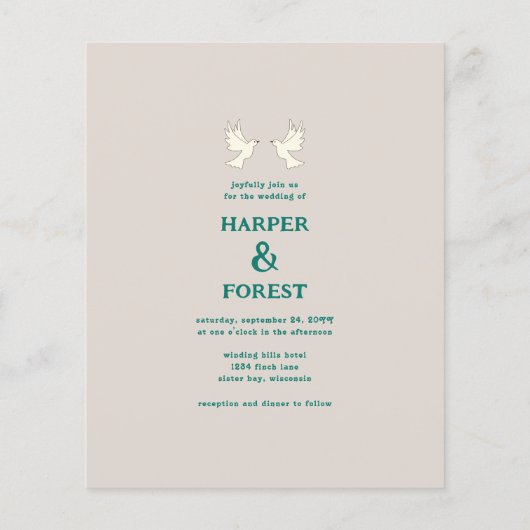 Retro 70er Arch Rainbow Einladung (Rückseite)