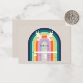 Retro 70er Arch Rainbow RSVP Card Mitteilungskarte (Vorderseite/Rückseite Beispiel)