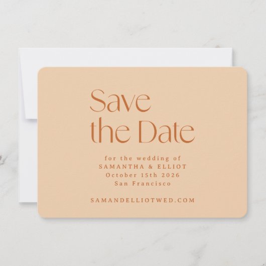 Retro 70er Ästhetische Rainbow Brown Simple Save The Date (Vorderseite)