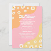 Retro 70er Bachelorette Wochenende Reiseprogramm Einladung (Rückseite)