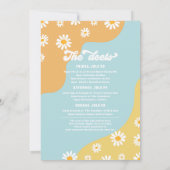 Retro 70er Bachelorette Wochenende Reiseprogramm Einladung (Rückseite)