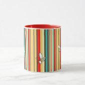 Retro 70er Bee Streifen Kaffeemaschine Tasse (Zentrum)