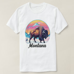 Retro 70er Bison Design T-Shirt