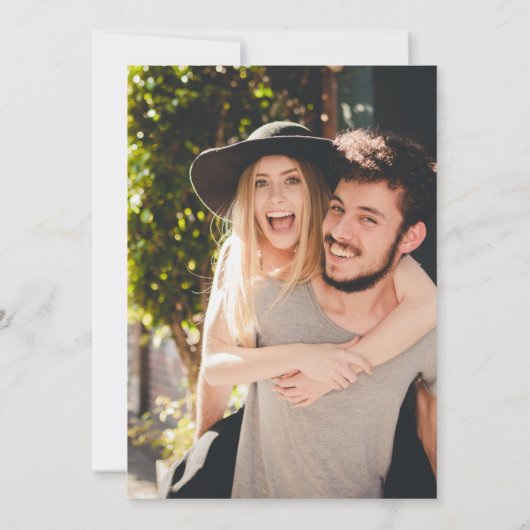 Retro 70er Blume Bright Orange Picture Wedding Save The Date (Rückseite)