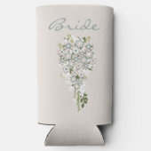 Retro 70er Blume Power Grün-Weiß Bride Selters Dosenkühler (Rückseite)