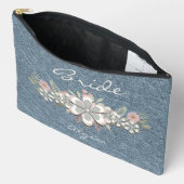 Retro 70er Blume Power Grün-Weiß Bride Zubehörtasche (Offen)