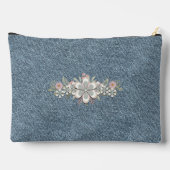 Retro 70er Blume Power Grün-Weiß Bride Zubehörtasche (Rückseite)