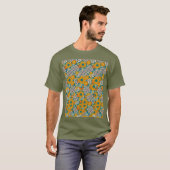 Retro-70er-Blumen-Patchwork-Muster T-Shirt (Vorne ganz)