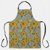 Retro-70er-Blumen-Patchworkmuster Schürze (Vorderseite)