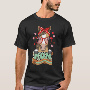 Retro 70er Blumen Pferd Mutter Mama Oma Muttertags T-Shirt