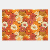 Retro 70er Blumenmuster Geschenkpapier Set (Vorderseite 2)