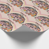 Retro 70er Bogie Disco Tassino Geschenkpapier (Ecke)