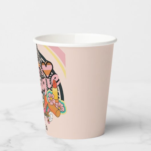 Retro 70er Bogie Disco Tassino Pappbecher (Links)