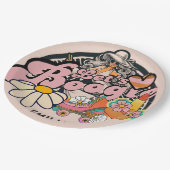 Retro 70er Bogie Disco Tassino Pappteller (Schrägansicht)