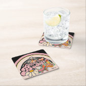 Retro 70er Bogie Disco Tassino Rechteckiger Pappuntersetzer (Vor Ort)