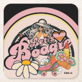 Retro 70er Bogie Disco Tassino Rechteckiger Pappuntersetzer (Vorderseite)