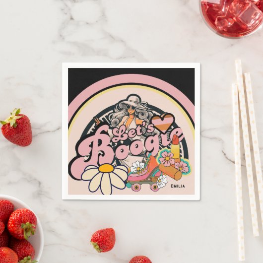 Retro 70er Bogie Disco Tassino Serviette (Beispiel)