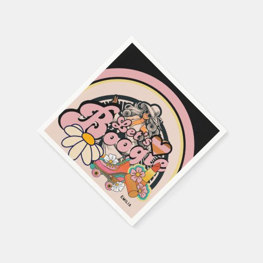 Retro 70er Bogie Disco Tassino Serviette (Ecke)