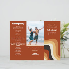 Retro 70er Bohemisches Budget Tri-Fold Hochzeitspr