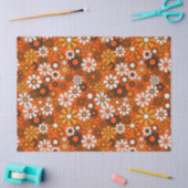 Retro 70er Boho Blumen Braun Orange Seidenpapier (Basteln)
