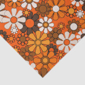 Retro 70er Boho Blumen Braun Orange Seidenpapier (Detail)