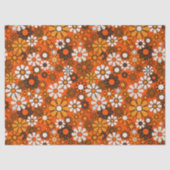 Retro 70er Boho Blumen Braun Orange Seidenpapier (Vorderseite)