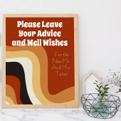 Retro 70er Boho Wedding Advice & Well Wishings Poster