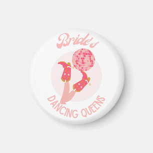 Retro 70er Braut Dancing Queens Junggesellinnenabs Magnet