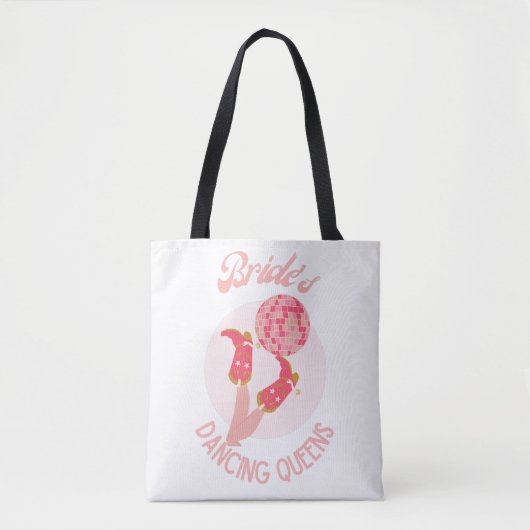 Retro 70er Braut - Tanzköniginnen Junggesellinnena Tasche (Vorderseite)