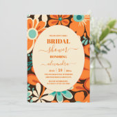 Retro 70er Brautparty Einladung (Stehend Vorderseite)