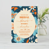 Retro 70er Brautparty Einladung (Stehend Vorderseite)