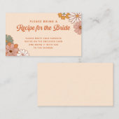 Retro 70er Brautparty Rezept Einschließkarte Begleitkarte (Vorne/Hinten)